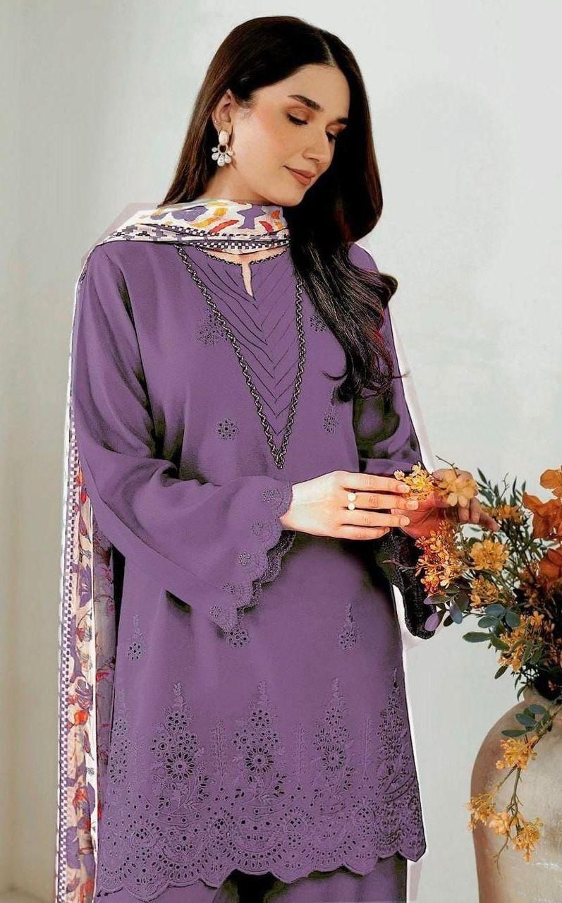 Sapphire Inspired Lawn 3 Piece Embroidered Chikankari Suit with Digital Printed Dupatta | Premium Summer Collection 2026