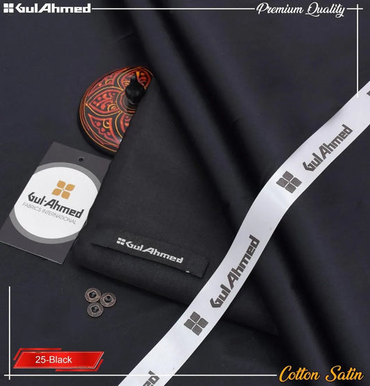 Men Black Cotton Sotton Suit Unstitched –
