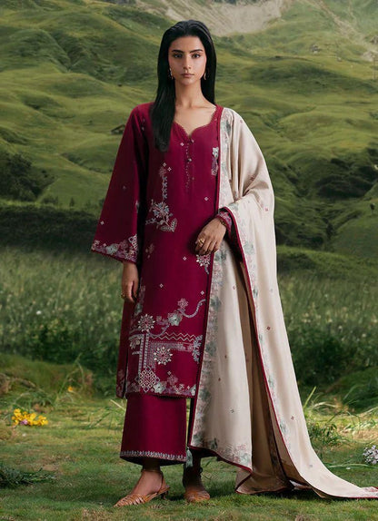 Cross Stitch 3 Piece Unstitched Lawn Suit – Heavy Embroidered Lawn Dress with Bamber Chiffon Dupatta