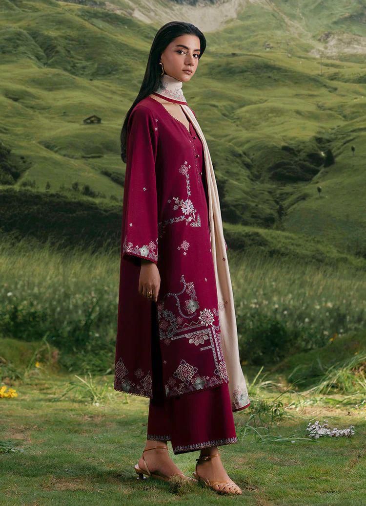 Cross Stitch 3 Piece Unstitched Lawn Suit – Heavy Embroidered Lawn Dress with Bamber Chiffon Dupatta