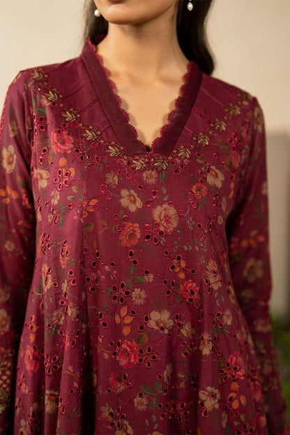Iznik Lawn Collection 3PC – Chikankari Embroidered Lawn Suit with Digital Printed Chiffon Dupatta