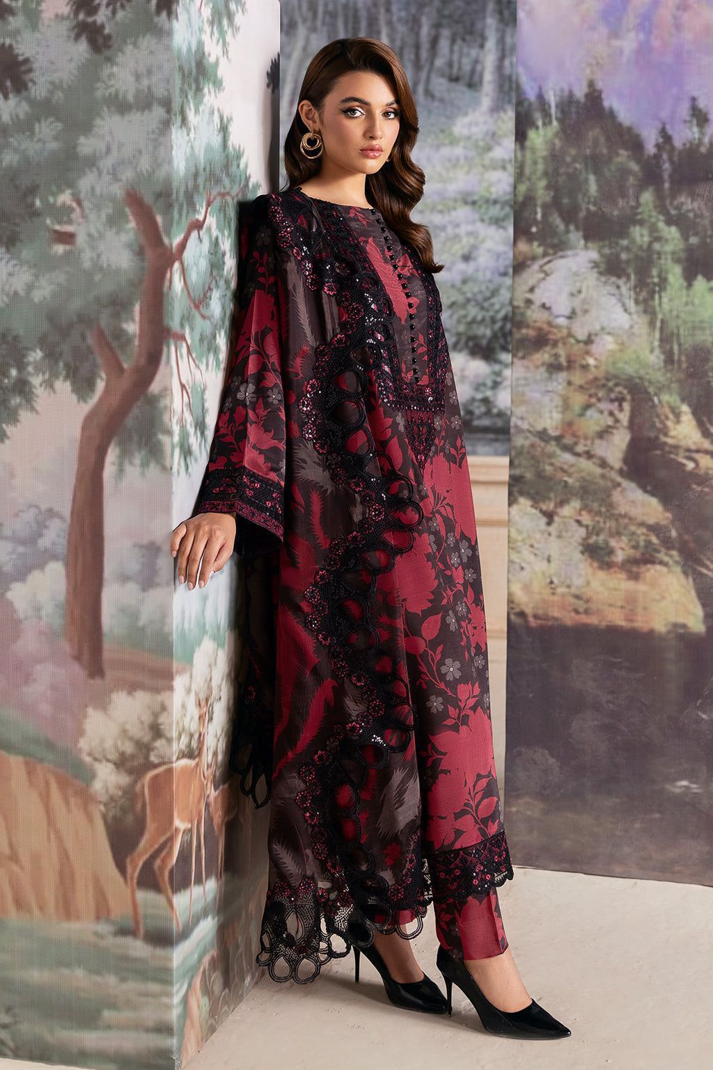 Ramsha Summer Collection 2026 – 3PCS Unstitched Digital Printed Lawn Suit with Embroidered Chiffon Dupatta