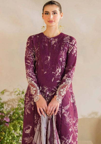 Aneela Lawn Collection 2026 – 3PCS Unstitched Digital Printed Lawn Suit with Embroidered Lawn Voil Dupatta