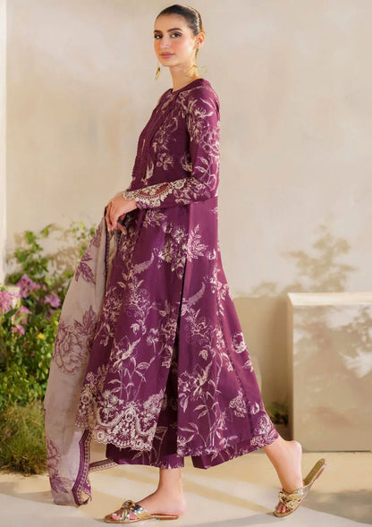 Aneela Lawn Collection 2026 – 3PCS Unstitched Digital Printed Lawn Suit with Embroidered Lawn Voil Dupatta