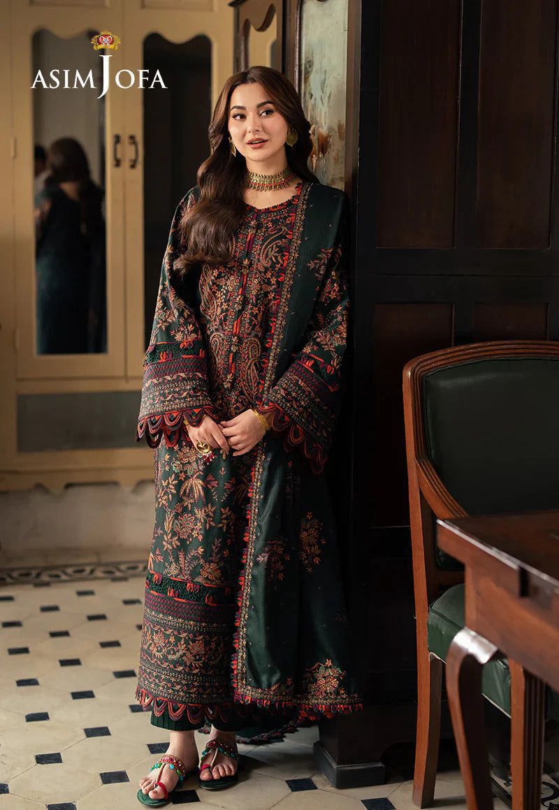Asim Jofa Style 3PCS Unstitched Lawn Suit – Heavy Embroidered Collection with Fancy Chiffon Dupatta