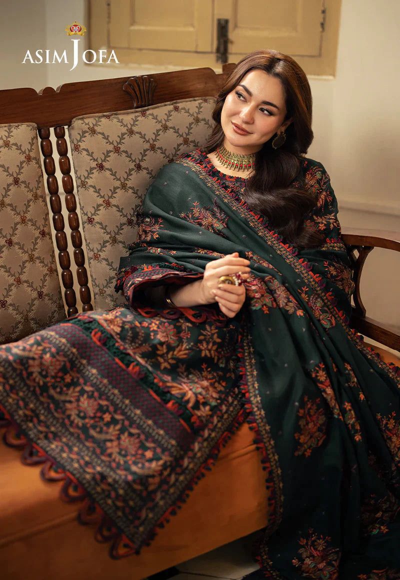 Asim Jofa Style 3PCS Unstitched Lawn Suit – Heavy Embroidered Collection with Fancy Chiffon Dupatta