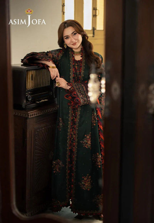 Asim Jofa Style 3PCS Unstitched Lawn Suit – Heavy Embroidered Collection with Fancy Chiffon Dupatta