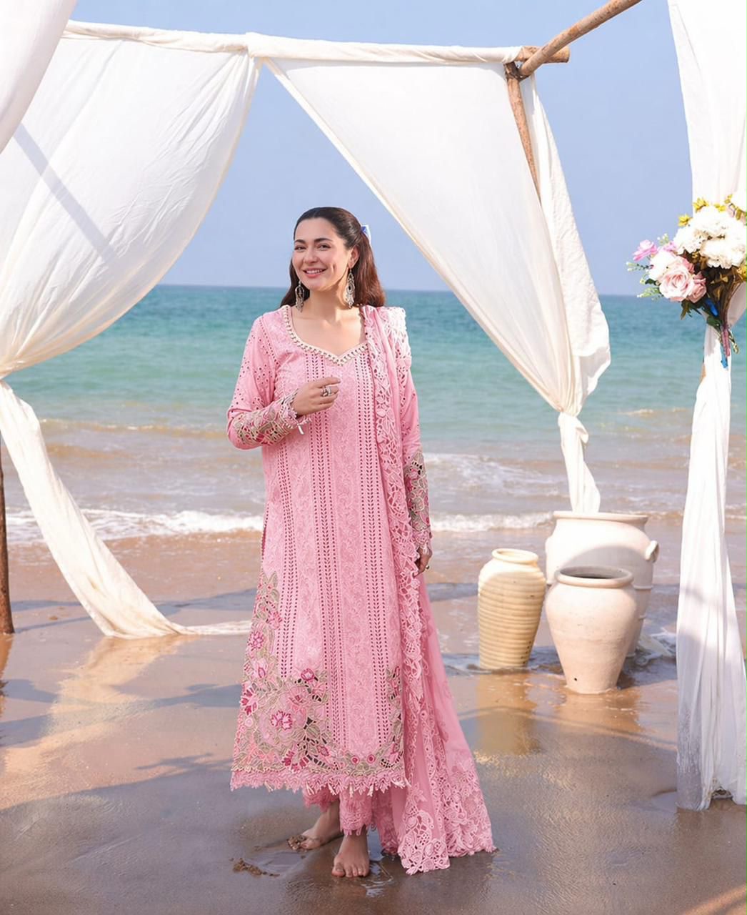 Summers Lawn Collection 2026 — Pure Egyptian Lawn 80/80 | Heavy Embroidered 3-Piece Suit | As Worn by Hania Amir