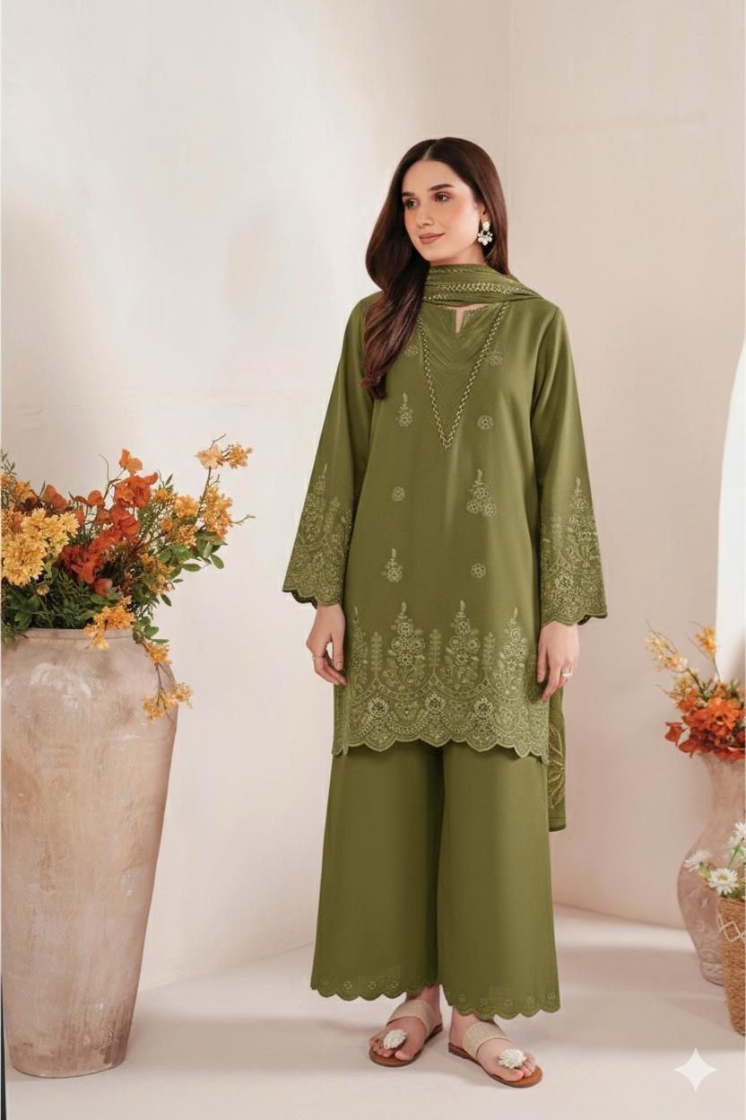 Sapphire Inspired  Lawn 3 Piece Embroidered Chikankari Suit with Digital Printed Dupatta | Premium Summer Collection 2026