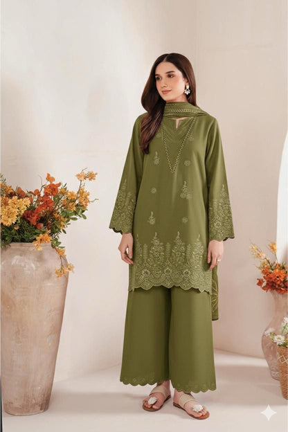 Sapphire Inspired  Lawn 3 Piece Embroidered Chikankari Suit with Digital Printed Dupatta | Premium Summer Collection 2026
