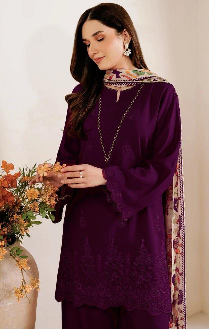 Sapphire Inspired  Lawn 3 Piece Embroidered Chikankari Suit with Digital Printed Dupatta | Premium Summer Collection 2026