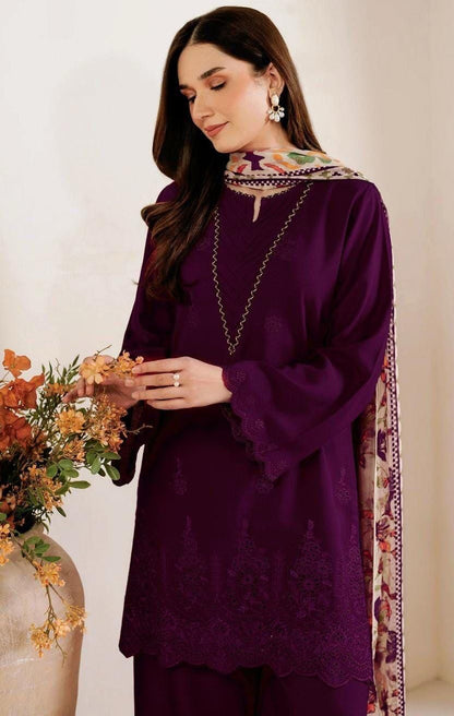 Sapphire Inspired  Lawn 3 Piece Embroidered Chikankari Suit with Digital Printed Dupatta | Premium Summer Collection 2026