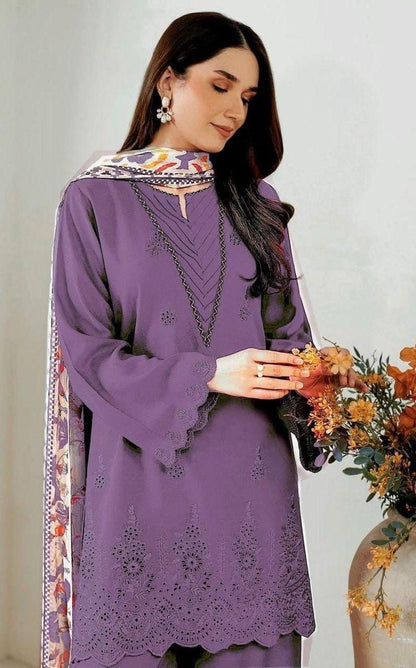 Sapphire Inspired  Lawn 3 Piece Embroidered Chikankari Suit with Digital Printed Dupatta | Premium Summer Collection 2026