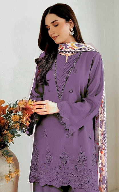 Sapphire Inspired  Lawn 3 Piece Embroidered Chikankari Suit with Digital Printed Dupatta | Premium Summer Collection 2026